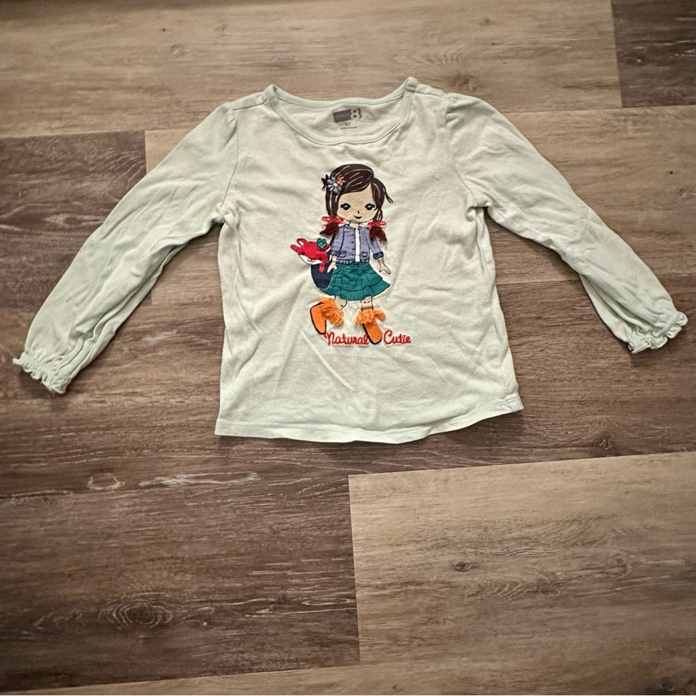 Crazy 8 Mint Green Long-Sleeve Tee with Doll Patch